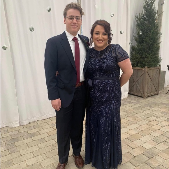 COPY - Floor length mother of the bride dress in navy. - Picture 1 of 3